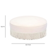 Tassy Pink Tasseled Round Ottoman
