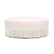 Tassy Pink Tasseled Round Ottoman