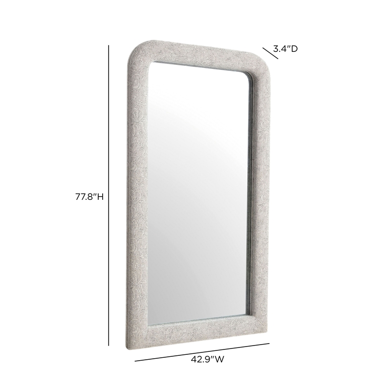 Heidi Neutral Floral Jacquard Mirror