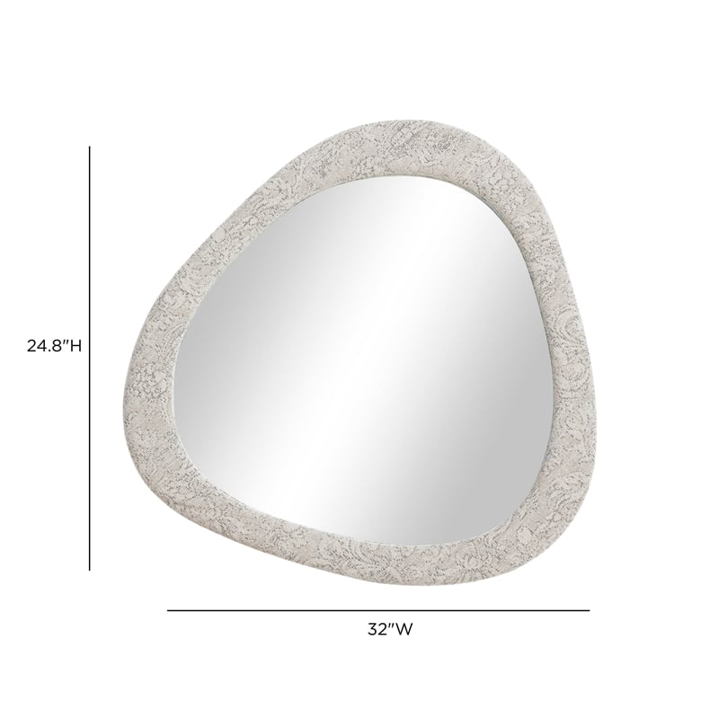 Klaryss Neutral Floral Jacquard Mirror