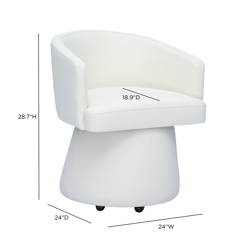 Kristen Cream Performance Vegan Leather Desk Chair