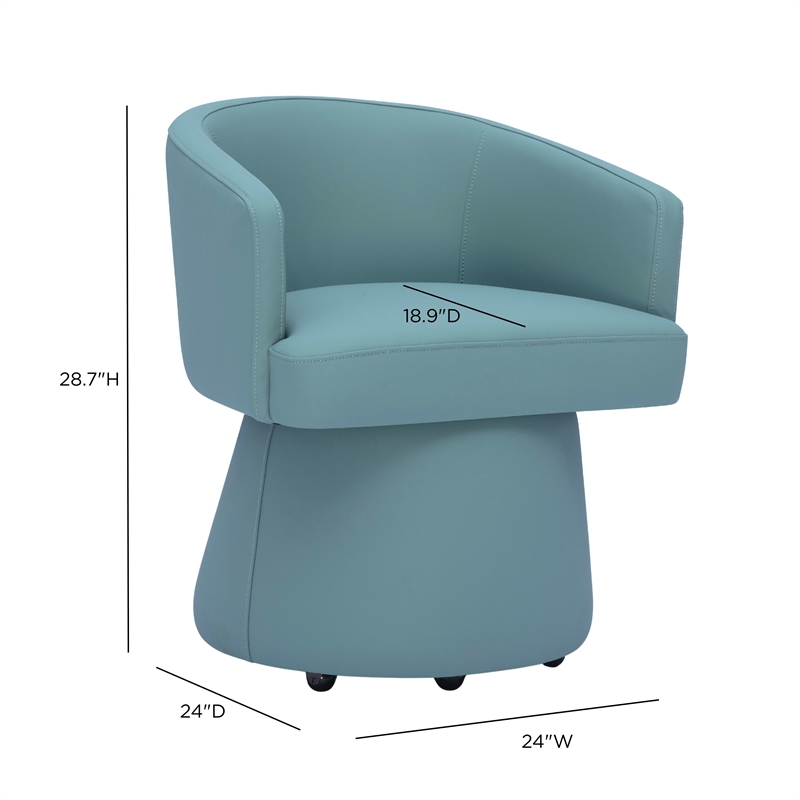 Kristen Seafoam Green Performance Vegan Leather Desk Chair