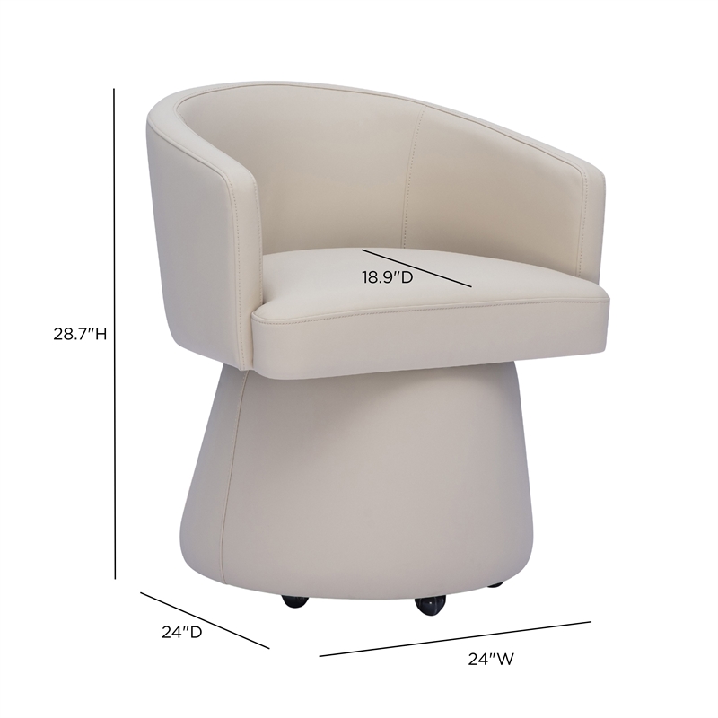 Kristen Taupe Performance Vegan Leather Desk Chair