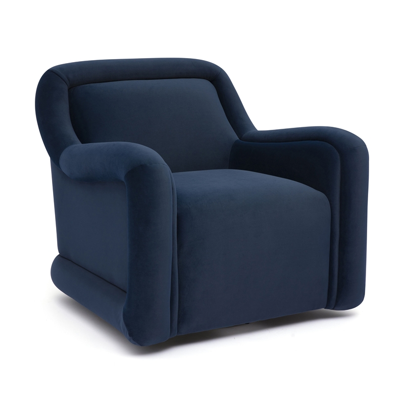 Charli Dark Blue Performance Velvet Accent Chair