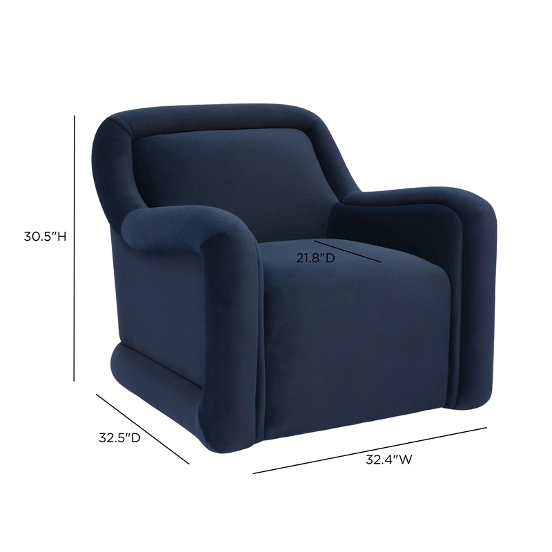 Charli Dark Blue Performance Velvet Accent Chair