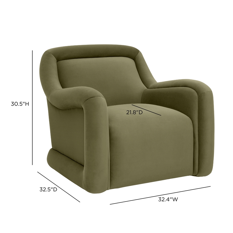 Charli Olive Green Performance Velvet Accent Chair