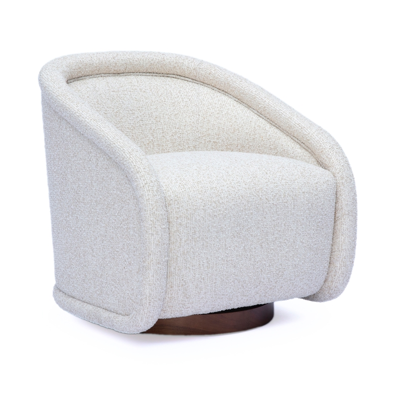 Clarke Cream Heavy Performance Boucle Swivel Accent Chair
