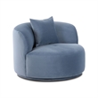 Fickle Blue Stone Velvet Swivel Chair