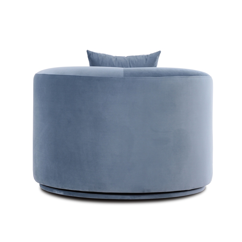 Fickle Blue Stone Velvet Swivel Chair