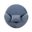 Fickle Blue Stone Velvet Swivel Chair