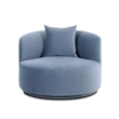 Fickle Blue Stone Velvet Swivel Chair