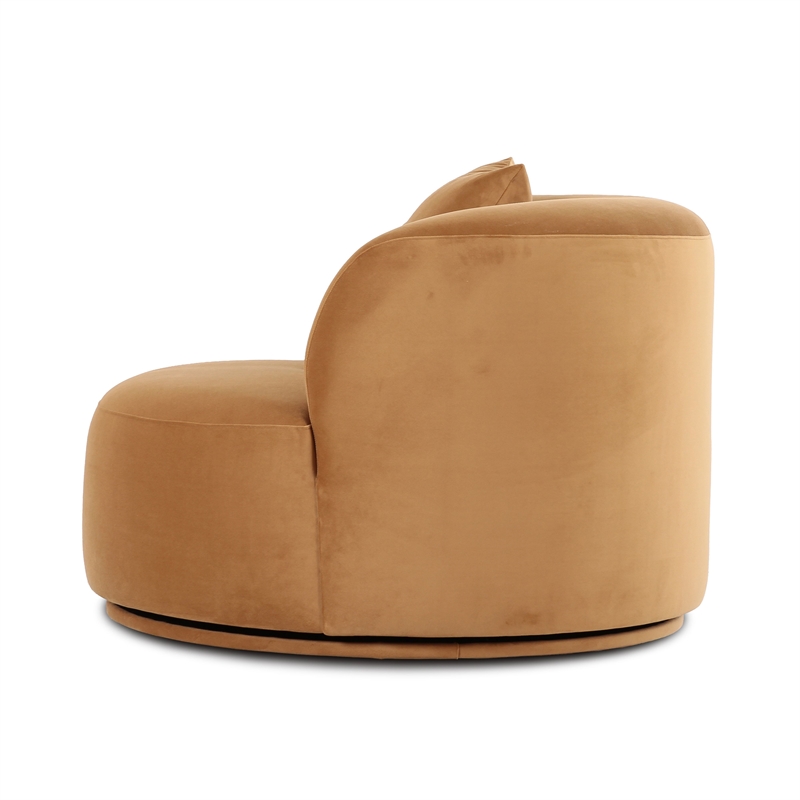 Fickle Camel Velvet Swivel Chair