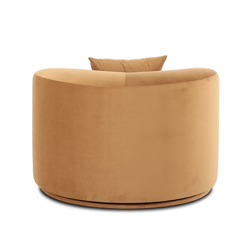 Fickle Camel Velvet Swivel Chair