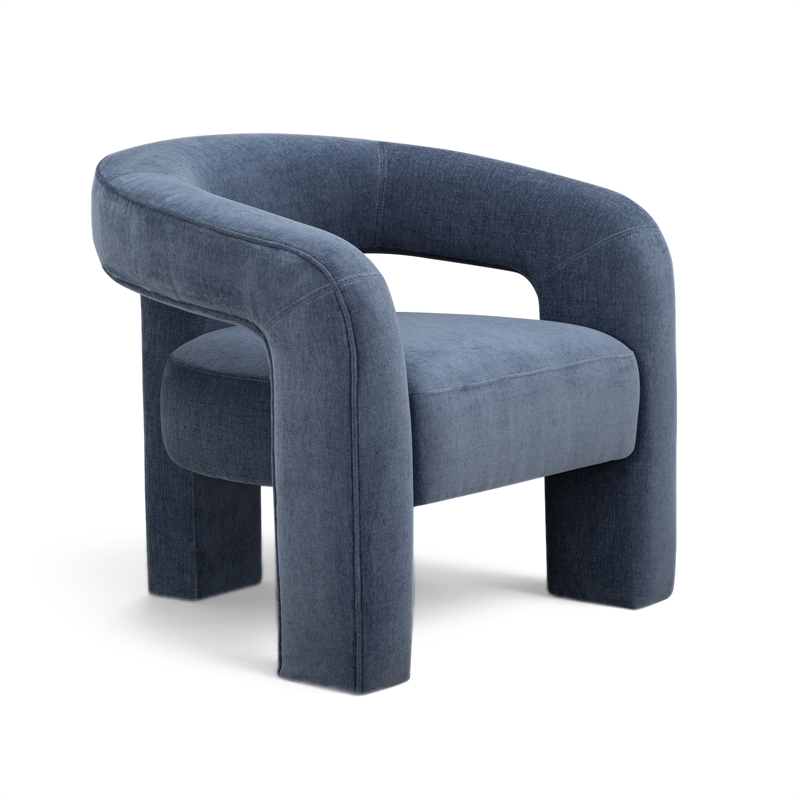 Malone Blue Denim Performance Chenille Accent Chair