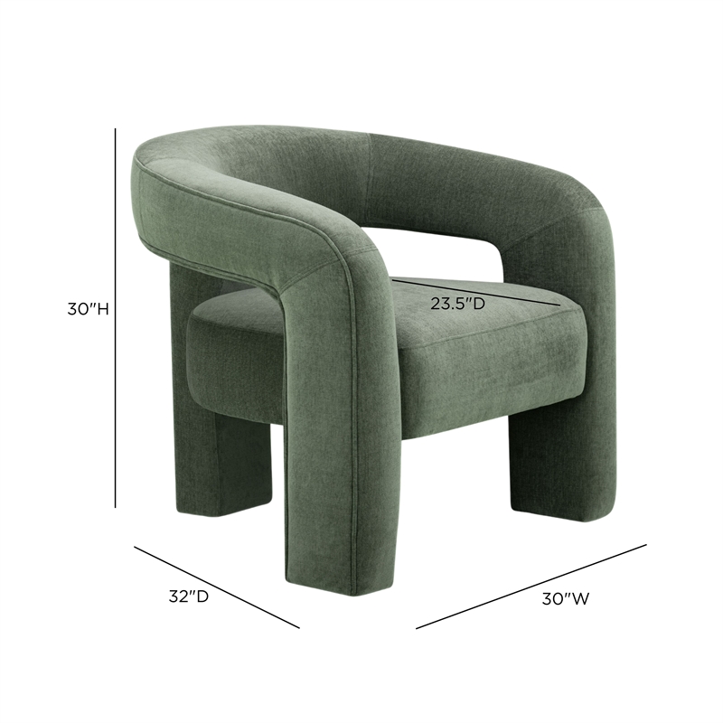 Malone Green Performance Chenille Accent Chair