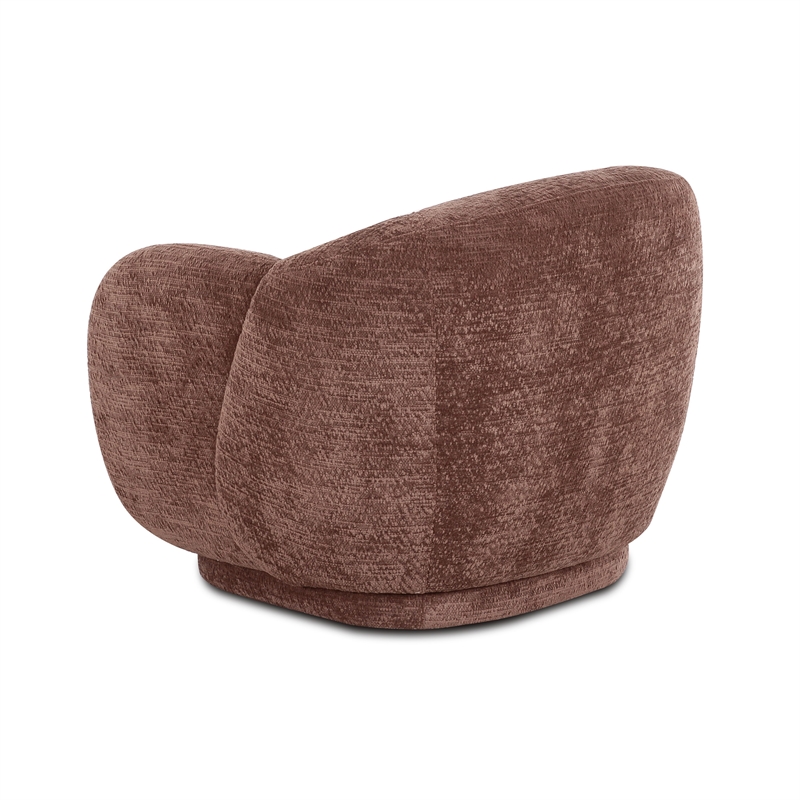 Misty Chocolate Brown Textured Knubby Fabric Accent Chair