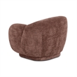 Misty Chocolate Brown Textured Knubby Fabric Accent Chair