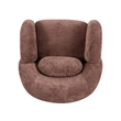 Misty Chocolate Brown Textured Knubby Fabric Accent Chair