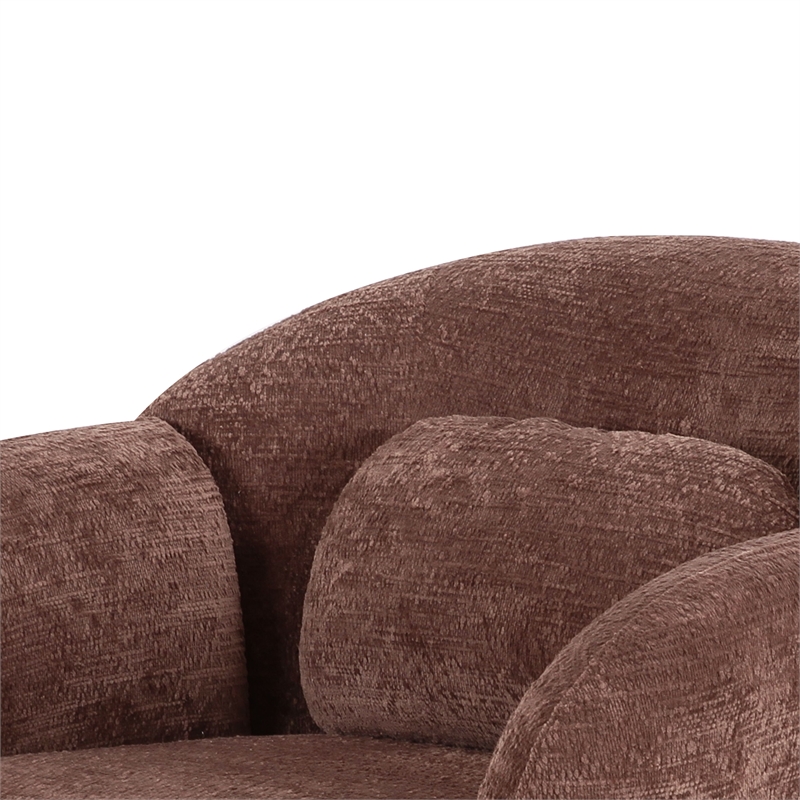 Misty Chocolate Brown Textured Knubby Fabric Accent Chair