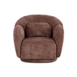 Misty Chocolate Brown Textured Knubby Fabric Accent Chair