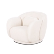 Misty Cream Textured Knubby Fabric Accent Chair