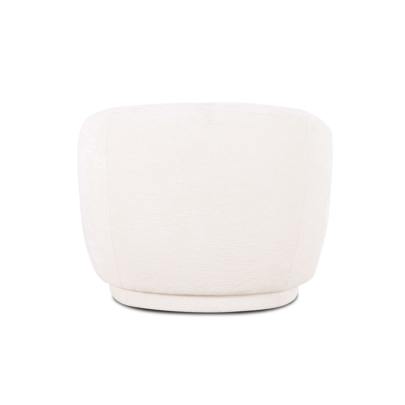 Misty Cream Textured Knubby Fabric Accent Chair