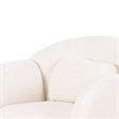 Misty Cream Textured Knubby Fabric Accent Chair