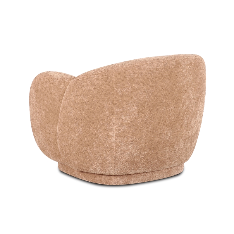 Misty Tan Textured Knubby Fabric Accent Chair