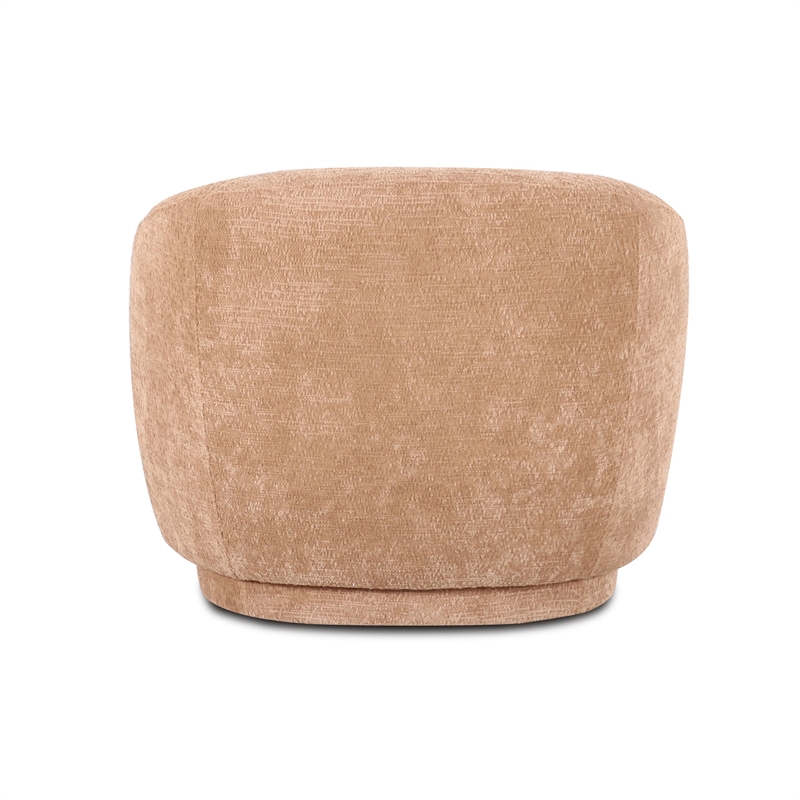 Misty Tan Textured Knubby Fabric Accent Chair