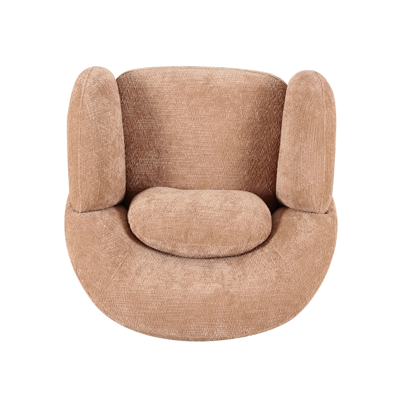 Misty Tan Textured Knubby Fabric Accent Chair