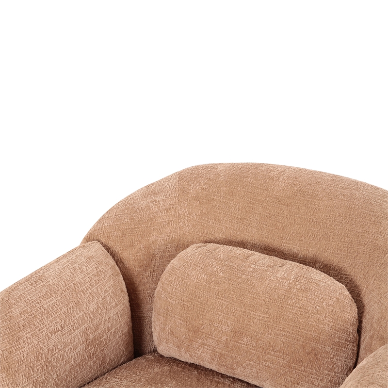 Misty Tan Textured Knubby Fabric Accent Chair