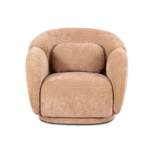 Misty Tan Textured Knubby Fabric Accent Chair