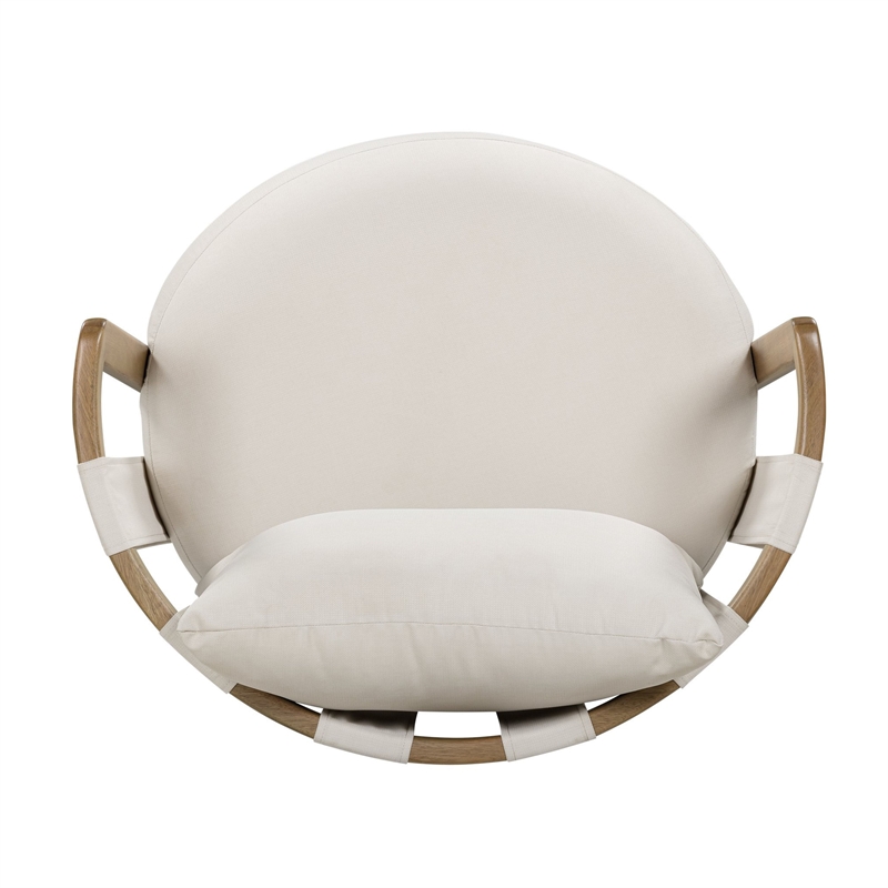 Paolo Cream Upcycled Basketweave Fabric Outdoor Accent Chair