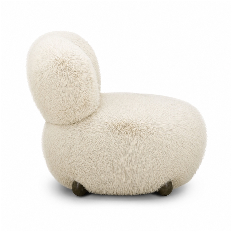 Pucker Natural Contract-Grade Vegan Shearling Accent Chair