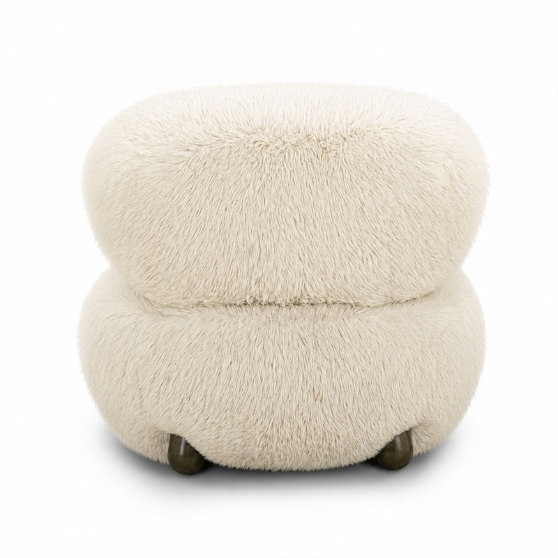 Pucker Natural Contract-Grade Vegan Shearling Accent Chair