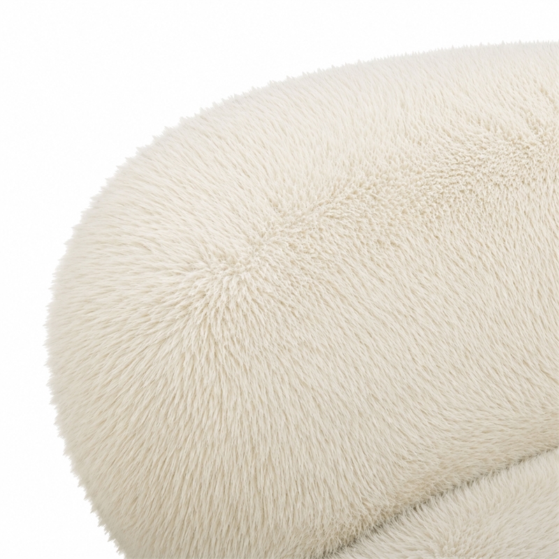 Pucker Natural Contract-Grade Vegan Shearling Accent Chair