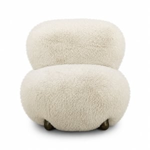 Pucker Natural Contract-Grade Vegan Shearling Accent Chair