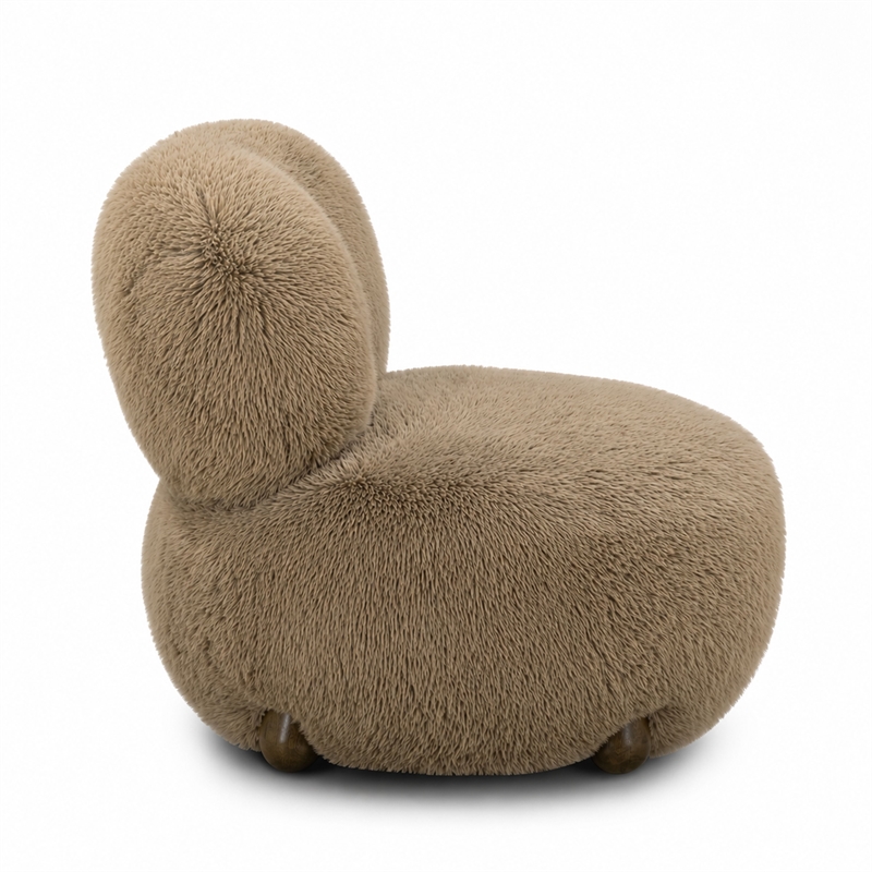 Pucker Taupe Contract-Grade Vegan Shearling Accent Chair