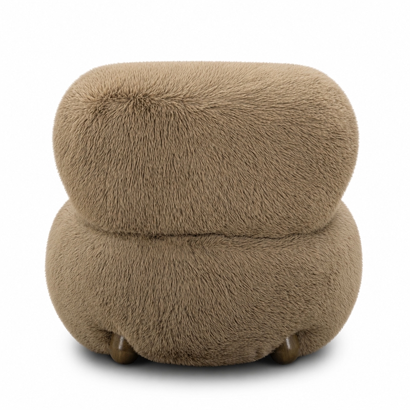 Pucker Taupe Contract-Grade Vegan Shearling Accent Chair