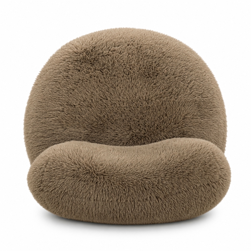 Pucker Taupe Contract-Grade Vegan Shearling Accent Chair