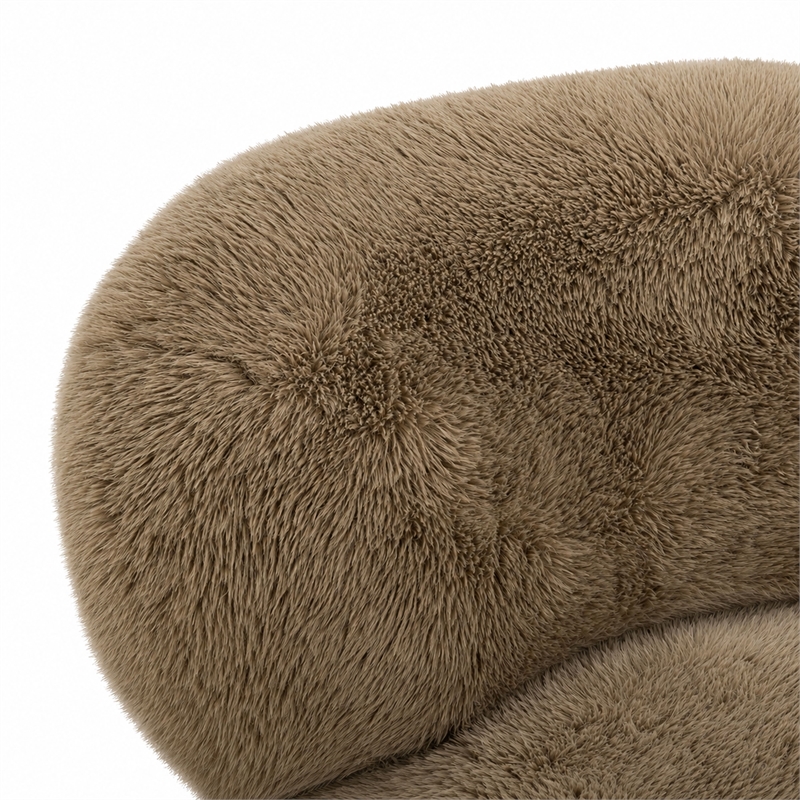 Pucker Taupe Contract-Grade Vegan Shearling Accent Chair