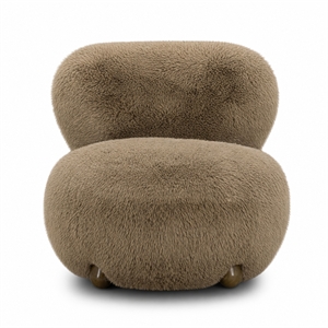 Pucker Taupe Contract-Grade Vegan Shearling Accent Chair