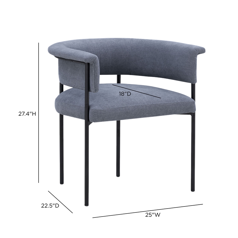 Taylor Blue Performance Chenille Dining Chair