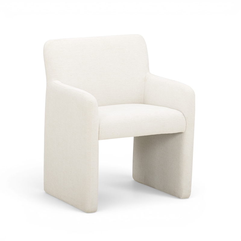 Crawley Performance Linen Chenille Dining Chair in Bone