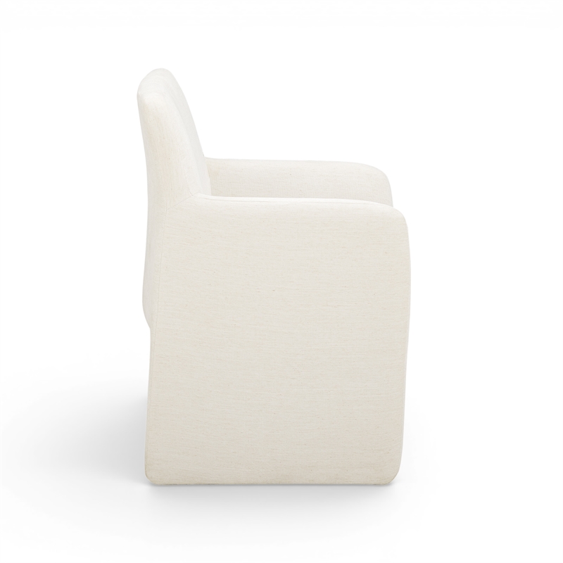 Crawley Performance Linen Chenille Dining Chair in Bone