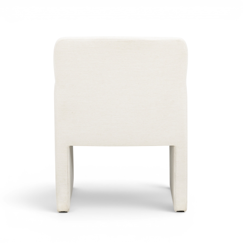 Crawley Performance Linen Chenille Dining Chair in Bone