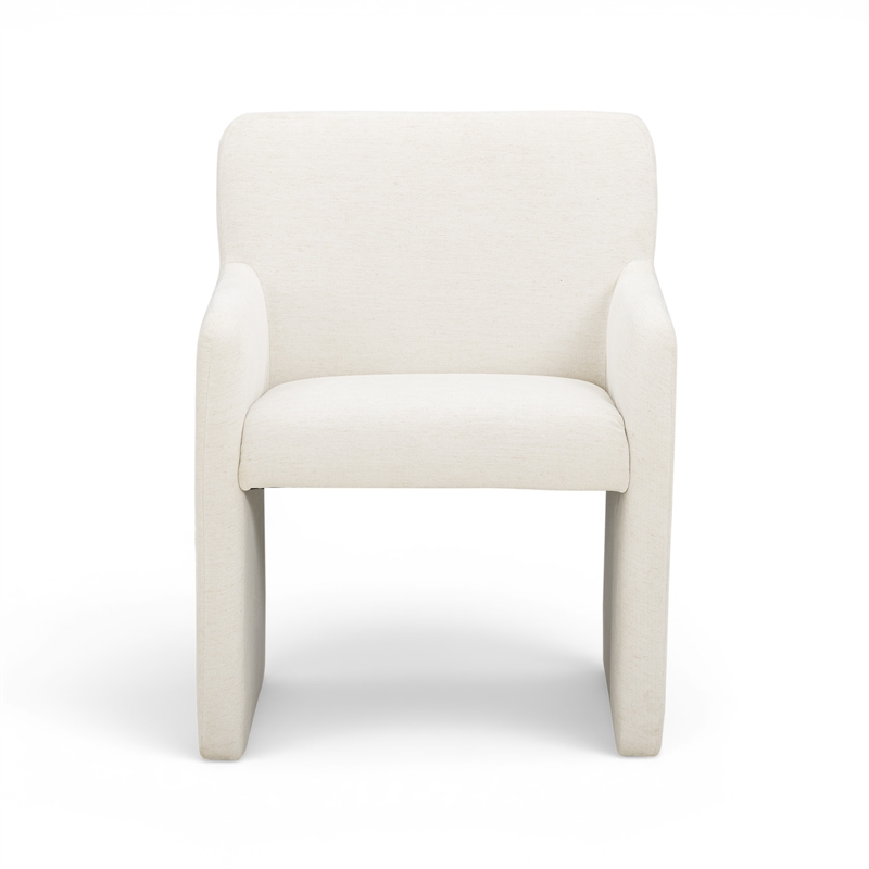 Crawley Performance Linen Chenille Dining Chair in Bone
