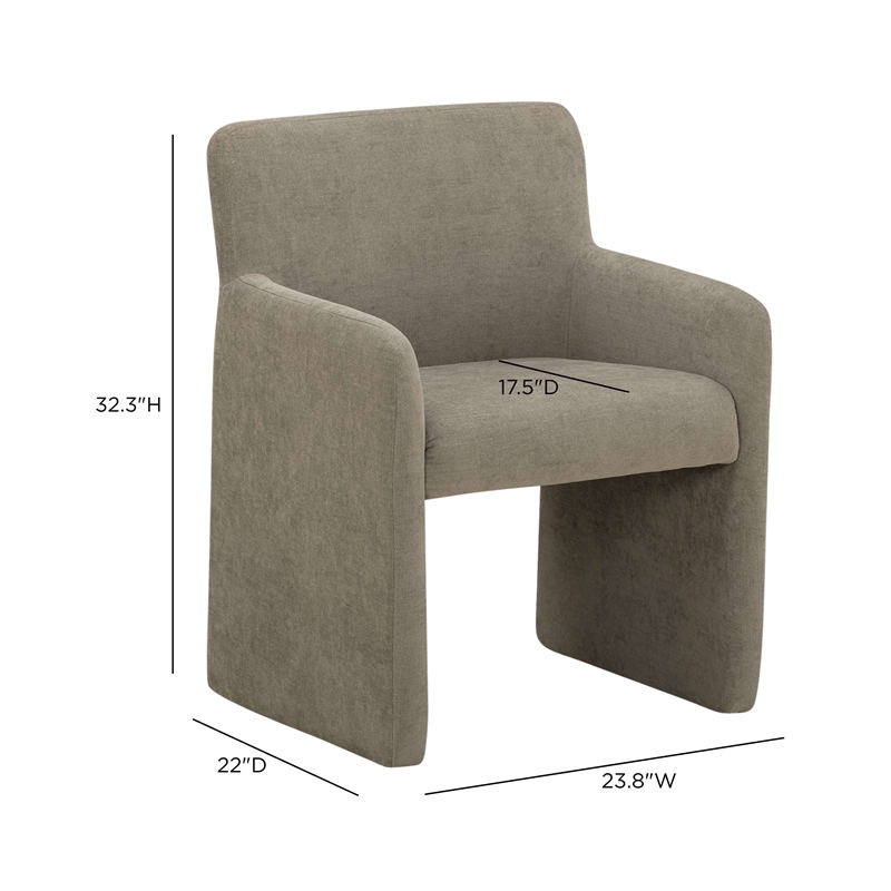Crawley Performance Linen Chenille Dining Chair in Mink