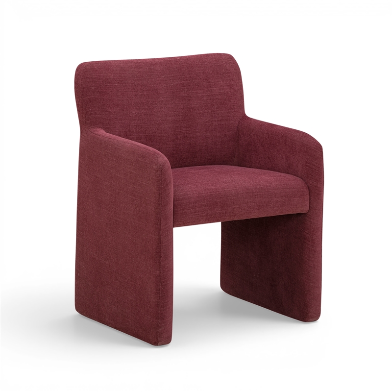 Crawley Performance Linen Chenille Dining Chair in Wine