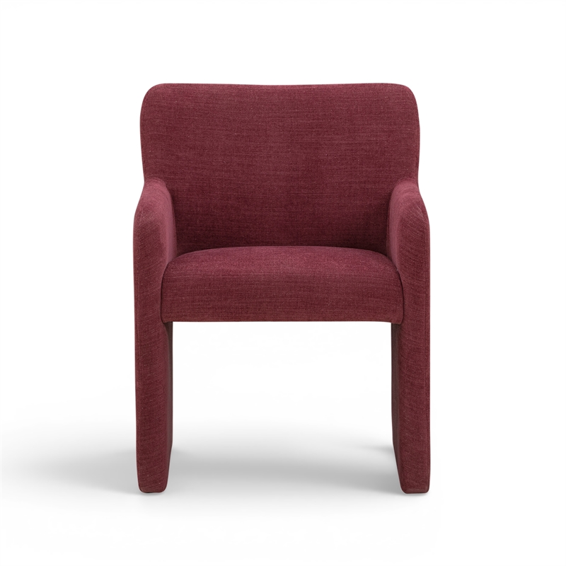 Crawley Performance Linen Chenille Dining Chair in Wine
